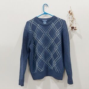Blue Argyle Mens Sweater